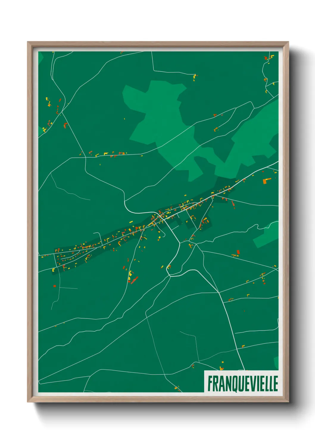 Une affiche de carte sur Franquevielle