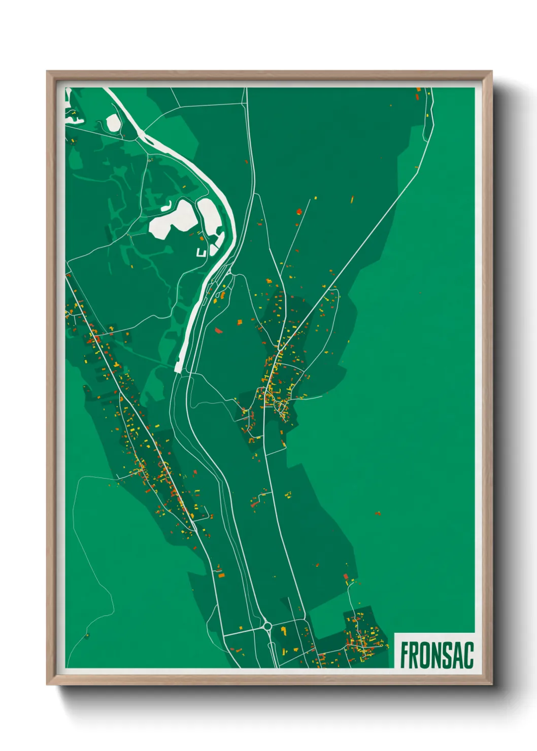 Une affiche de carte sur Fronsac