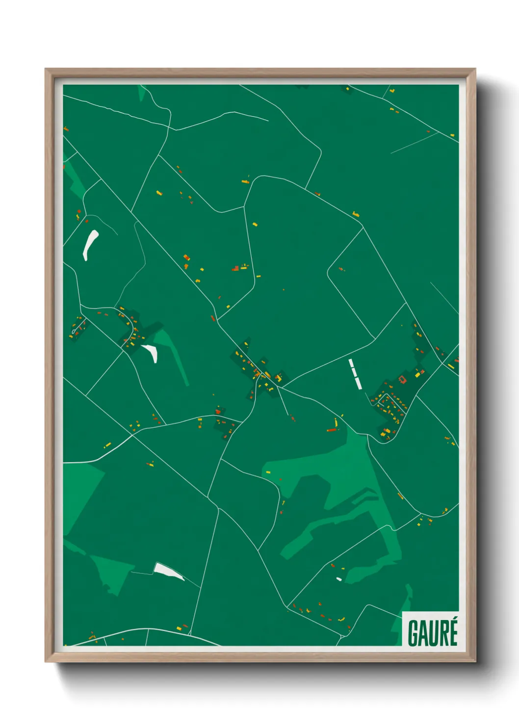 Une affiche de carte sur Gauré