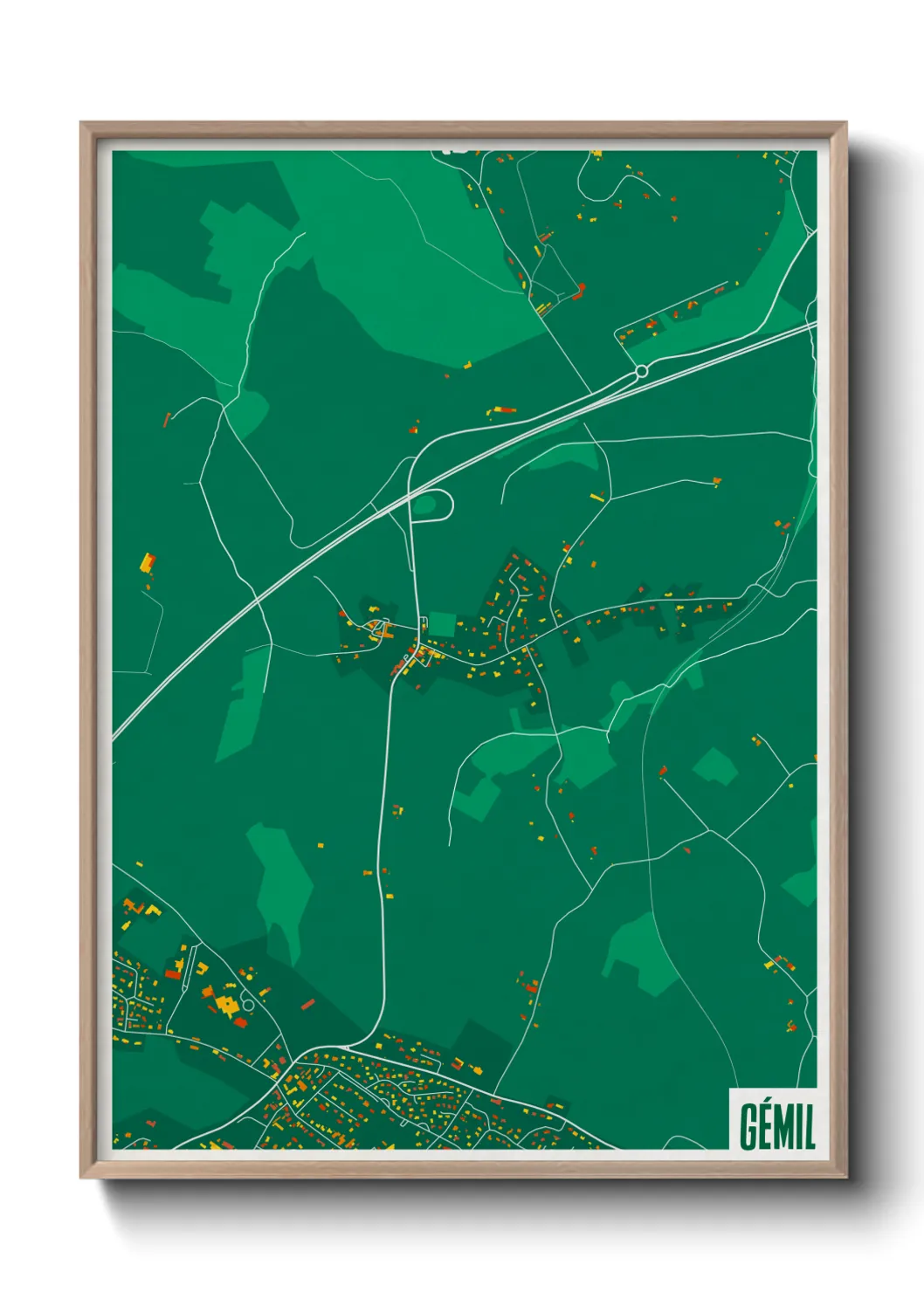 Une affiche de carte sur Gémil