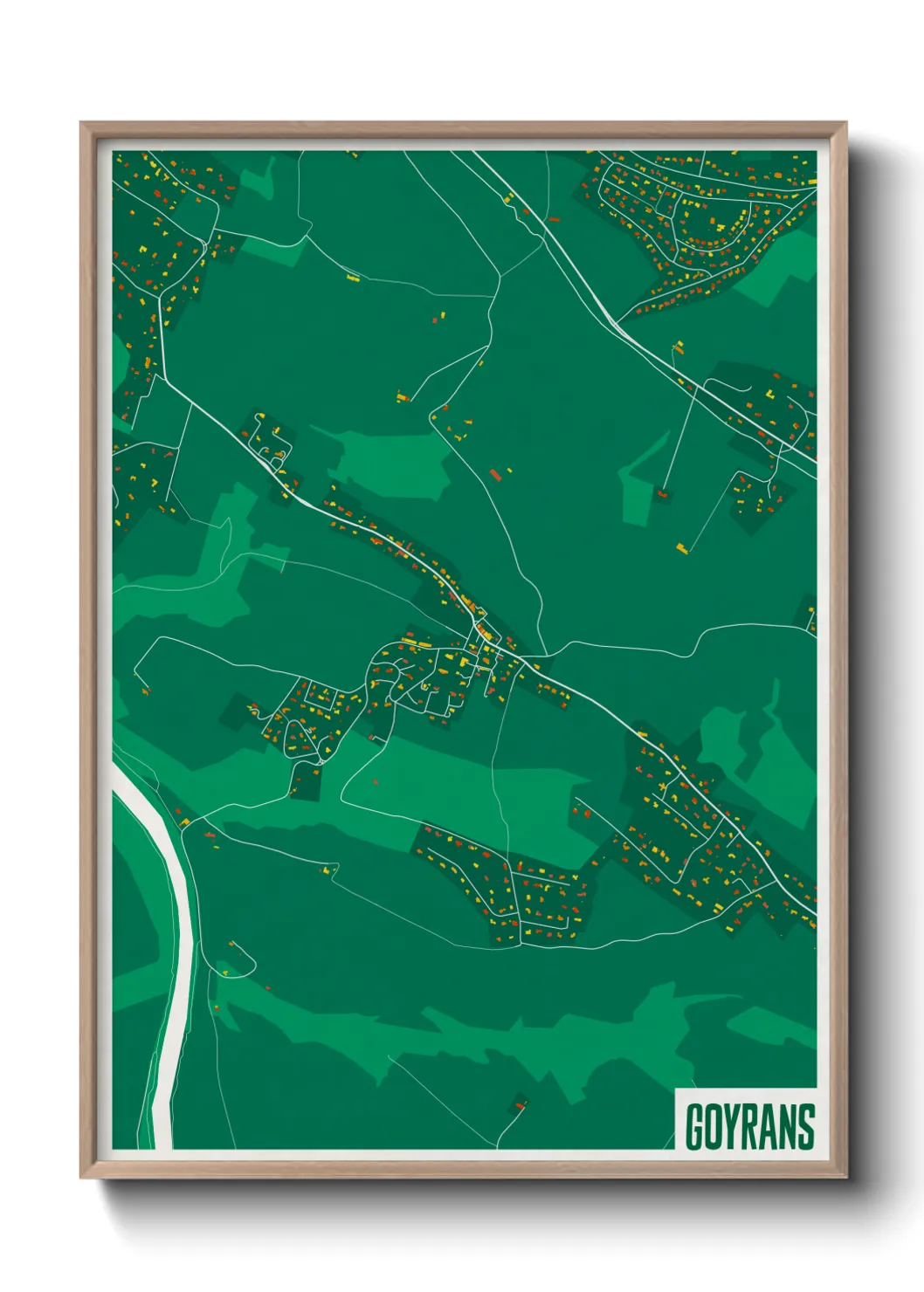 Une affiche de carte sur Goyrans