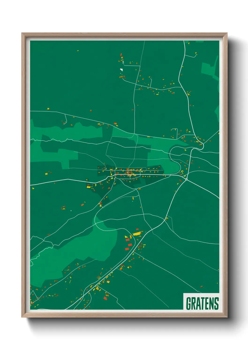 Une affiche de carte sur Gratens