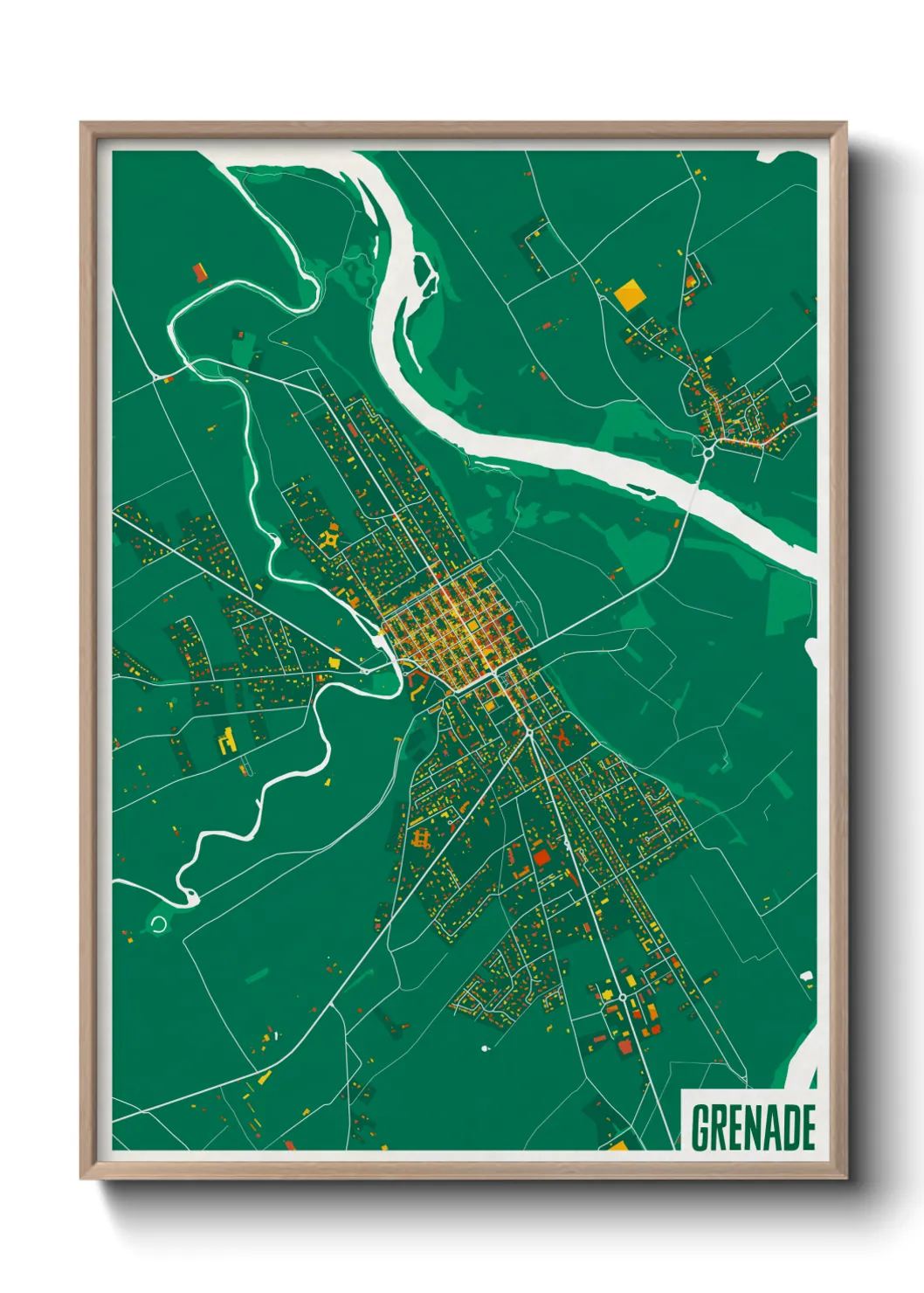 Une affiche de carte sur Grenade