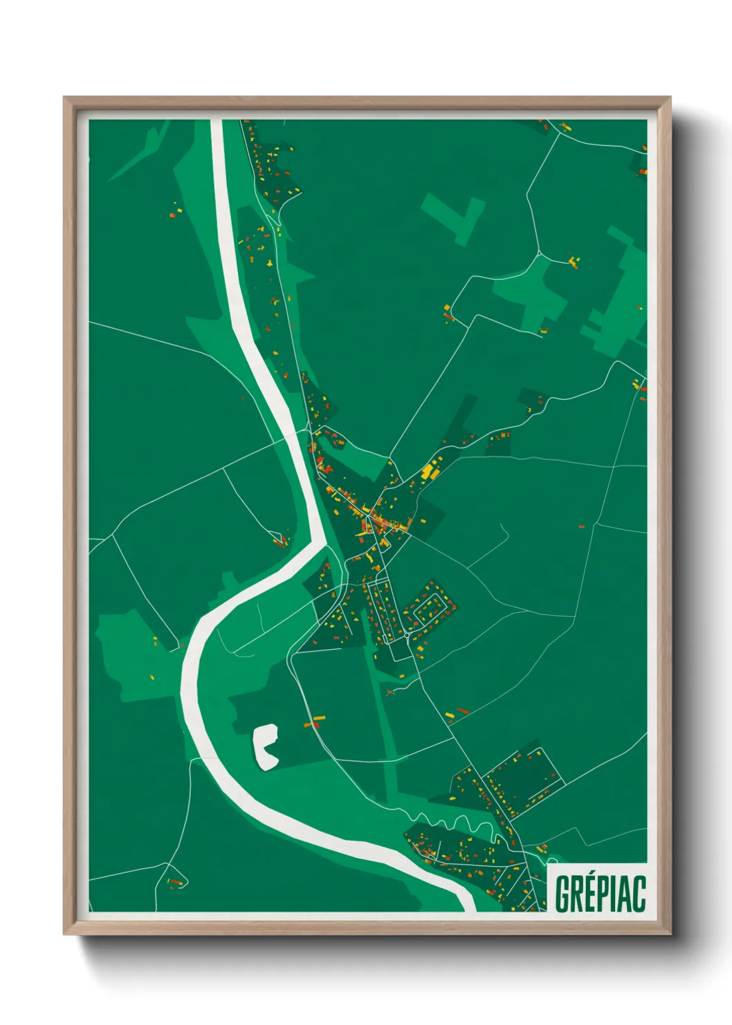 Une affiche de carte sur Grépiac