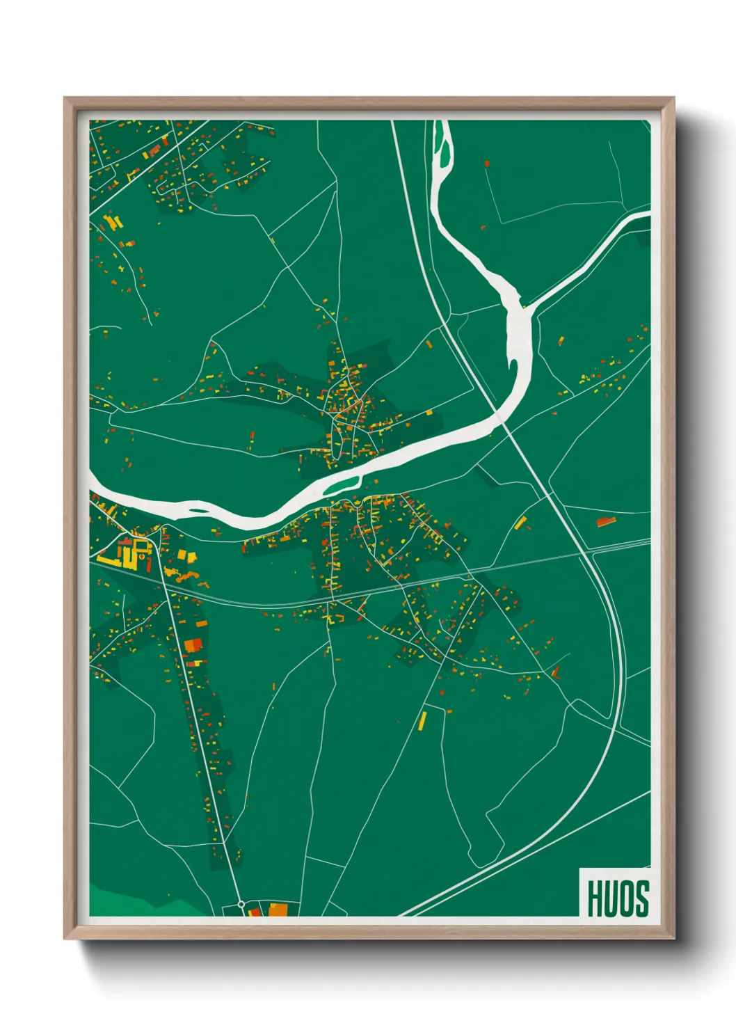 Une affiche de carte sur Huos