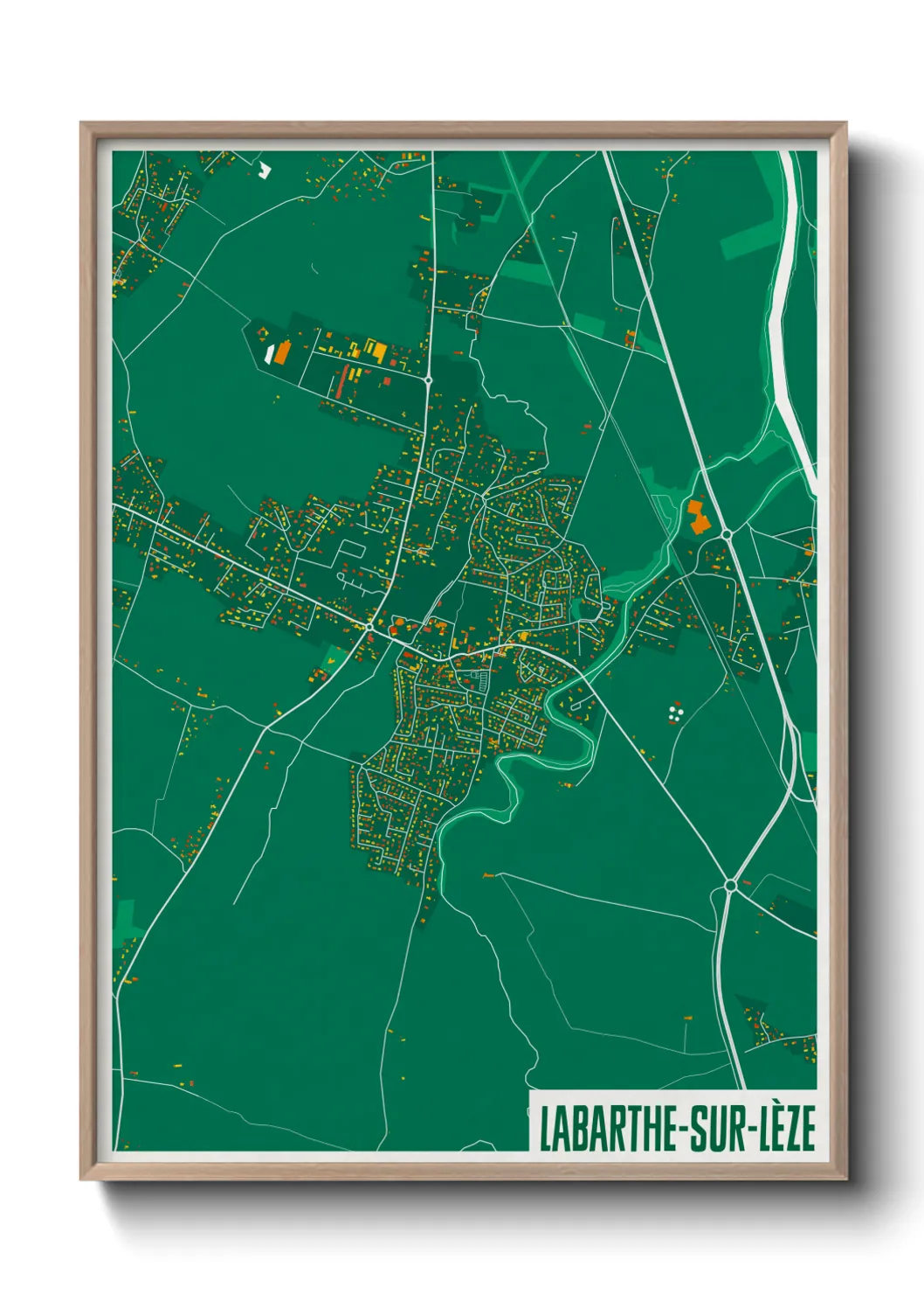 Une affiche de carte sur Labarthe-sur-Lèze