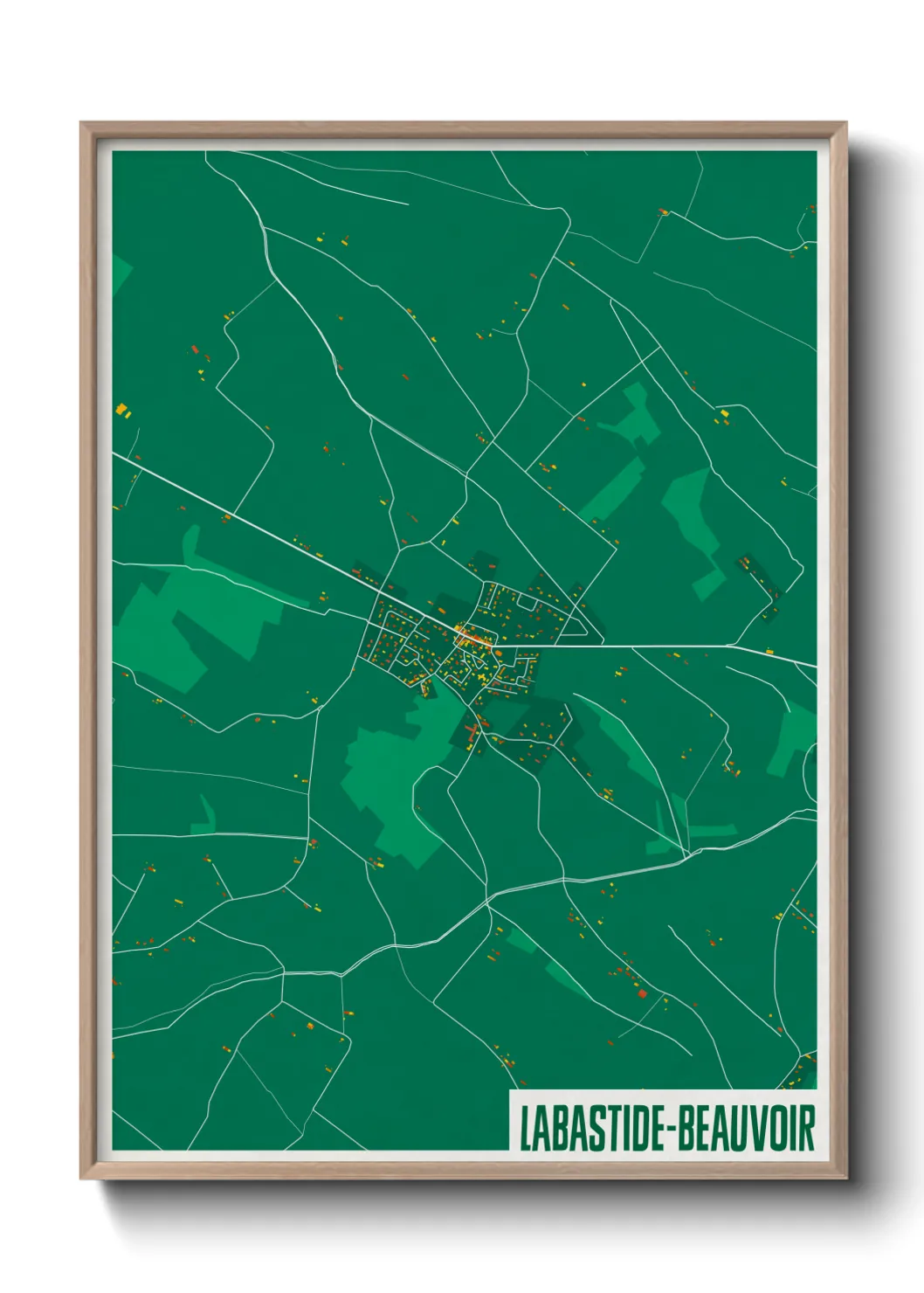 Une affiche de carte sur Labastide-Beauvoir