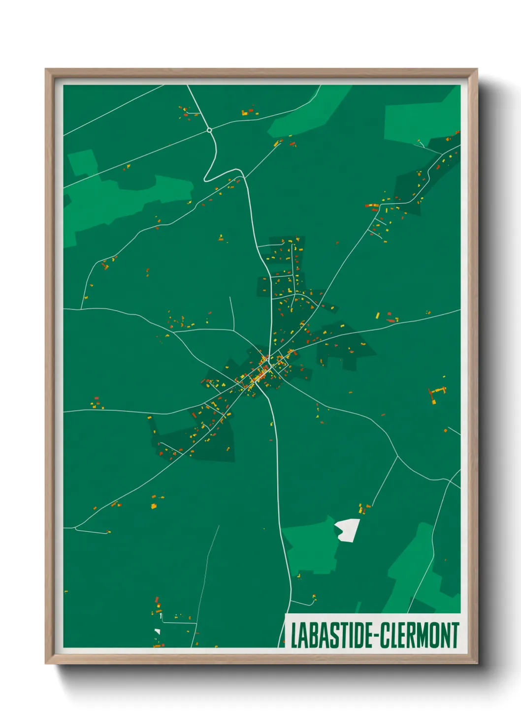 Une affiche de carte sur Labastide-Clermont