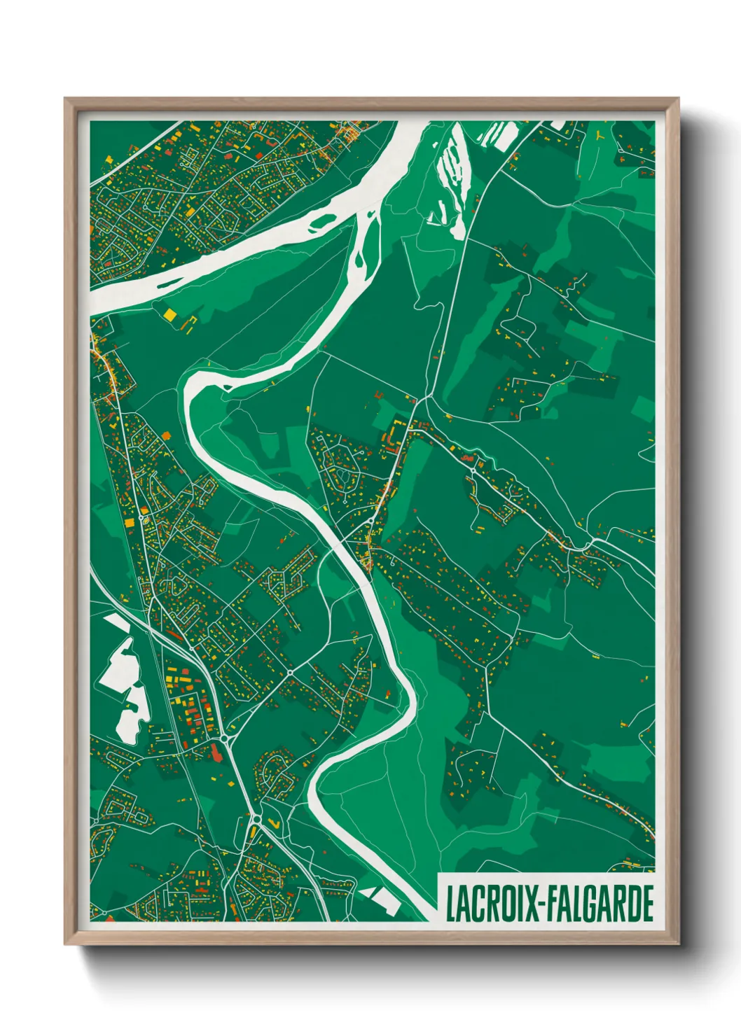 Une affiche de carte sur Lacroix-Falgarde