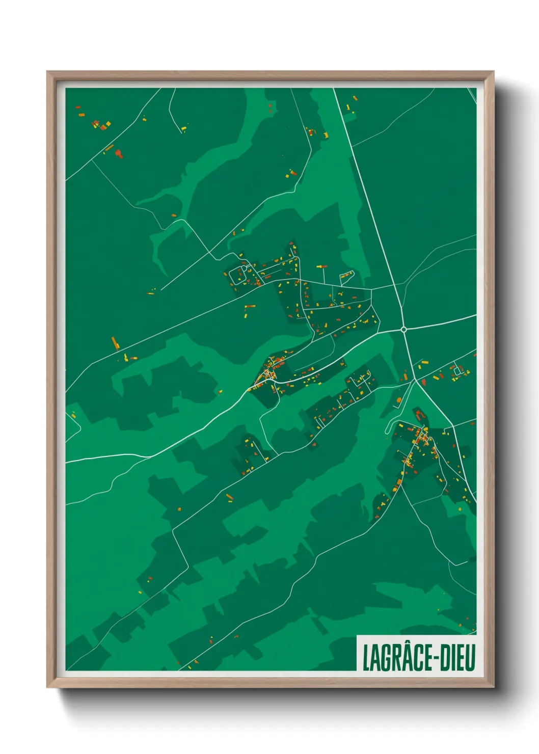Une affiche de carte sur Lagrâce-Dieu