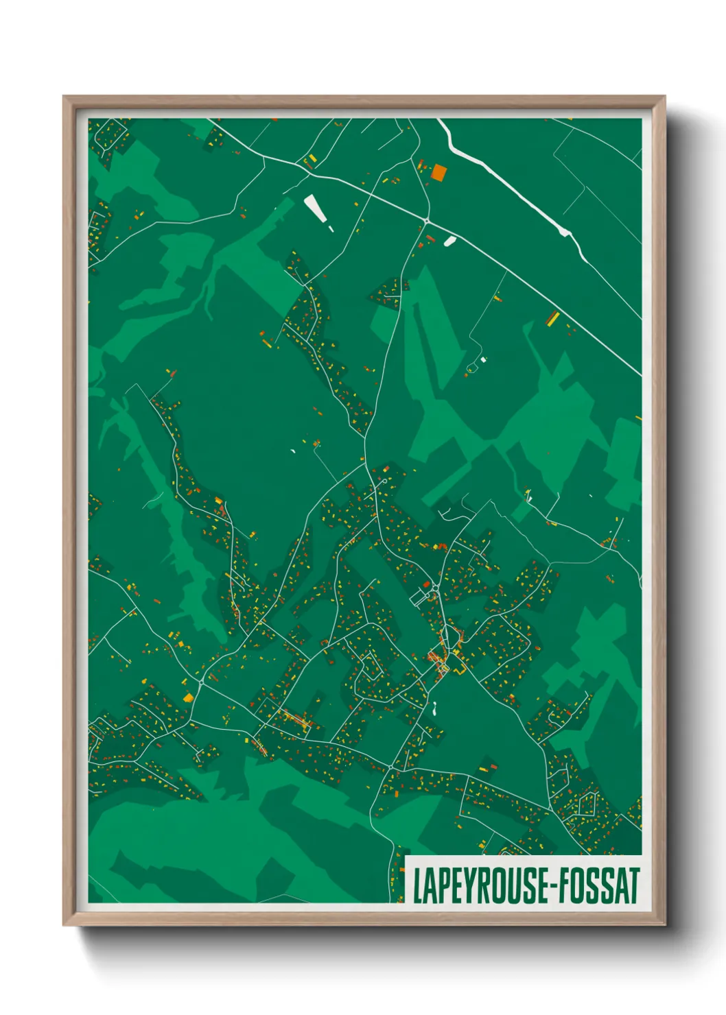 Une affiche de carte sur Lapeyrouse-Fossat
