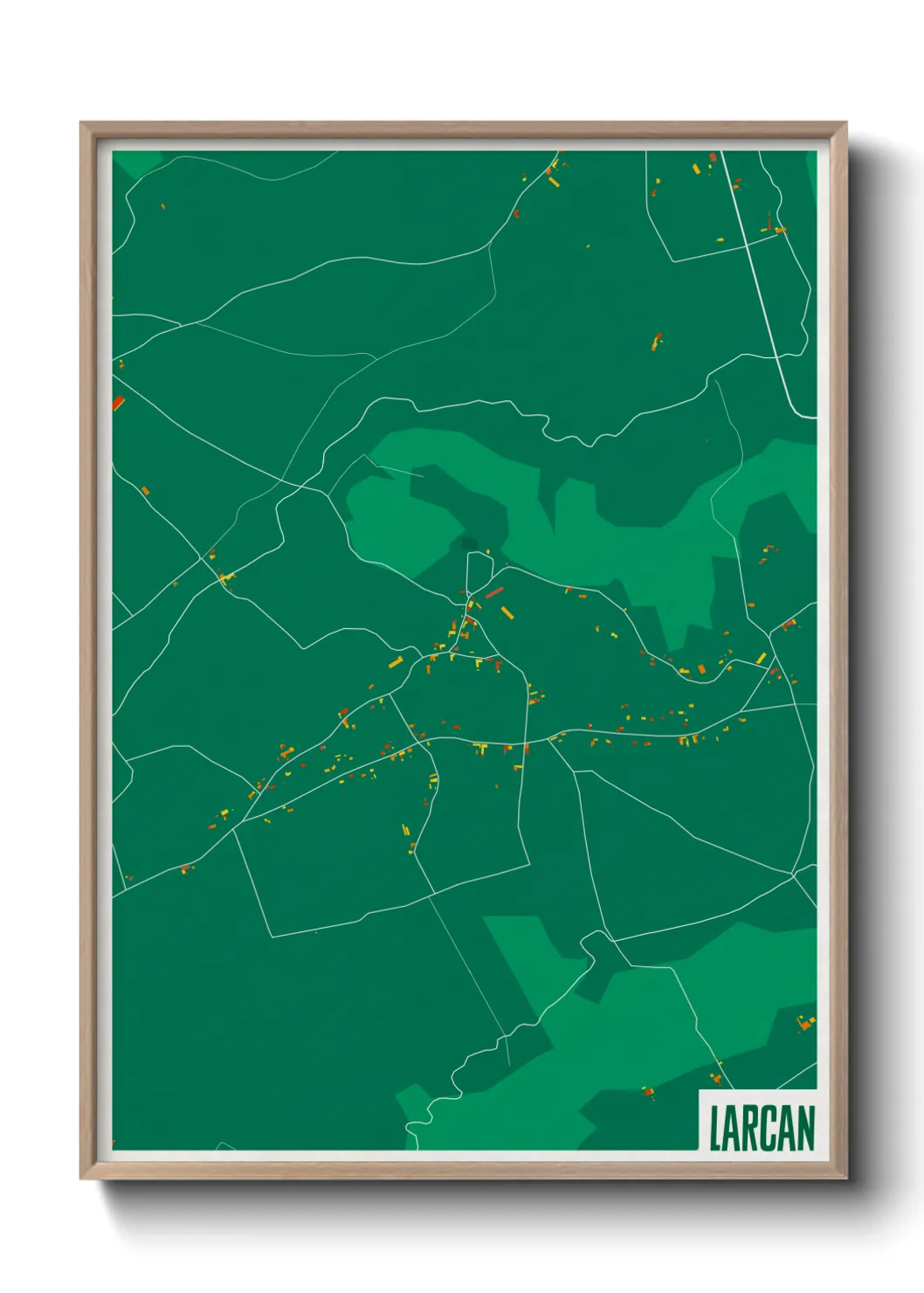 Une affiche de carte sur Larcan