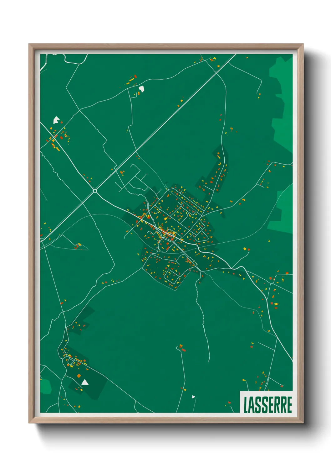 Une affiche de carte sur Lasserre