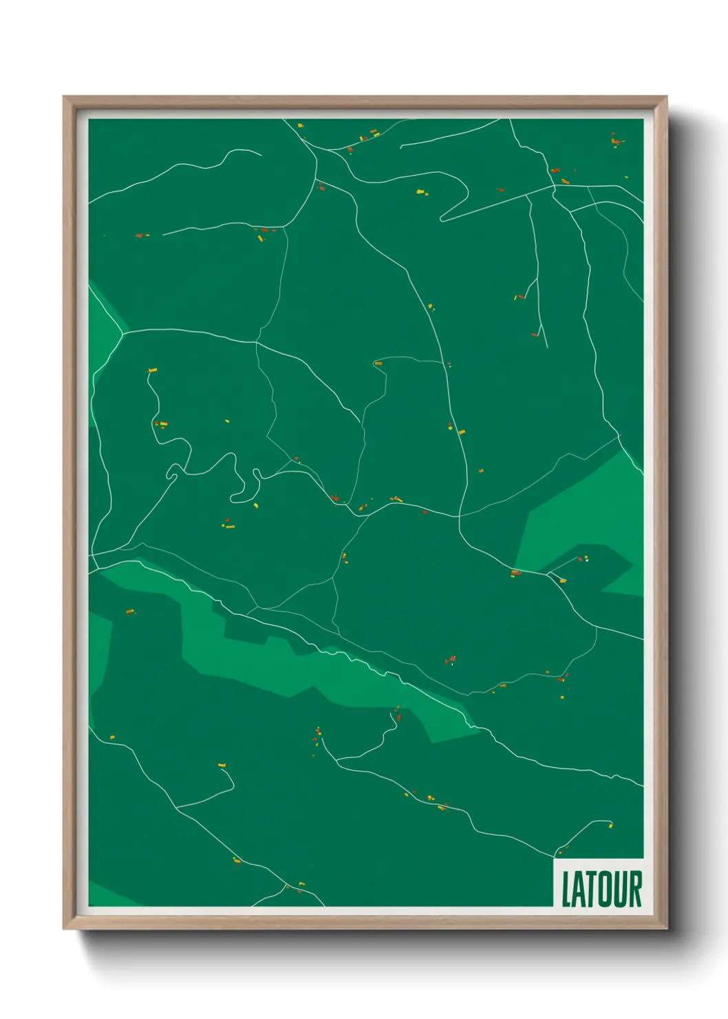 Une affiche de carte sur Latour