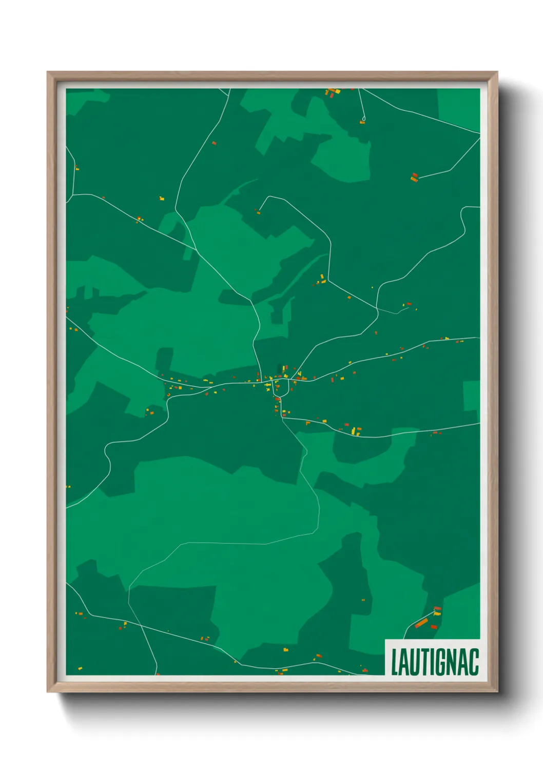 Une affiche de carte sur Lautignac