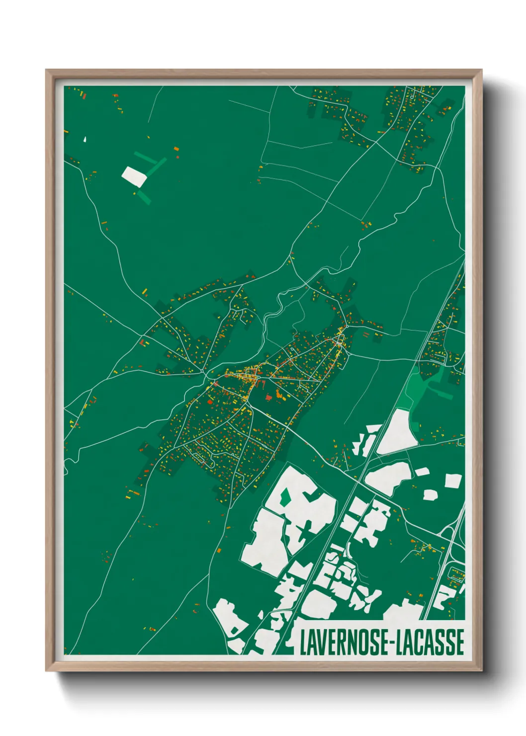 Une affiche de carte sur Lavernose-Lacasse
