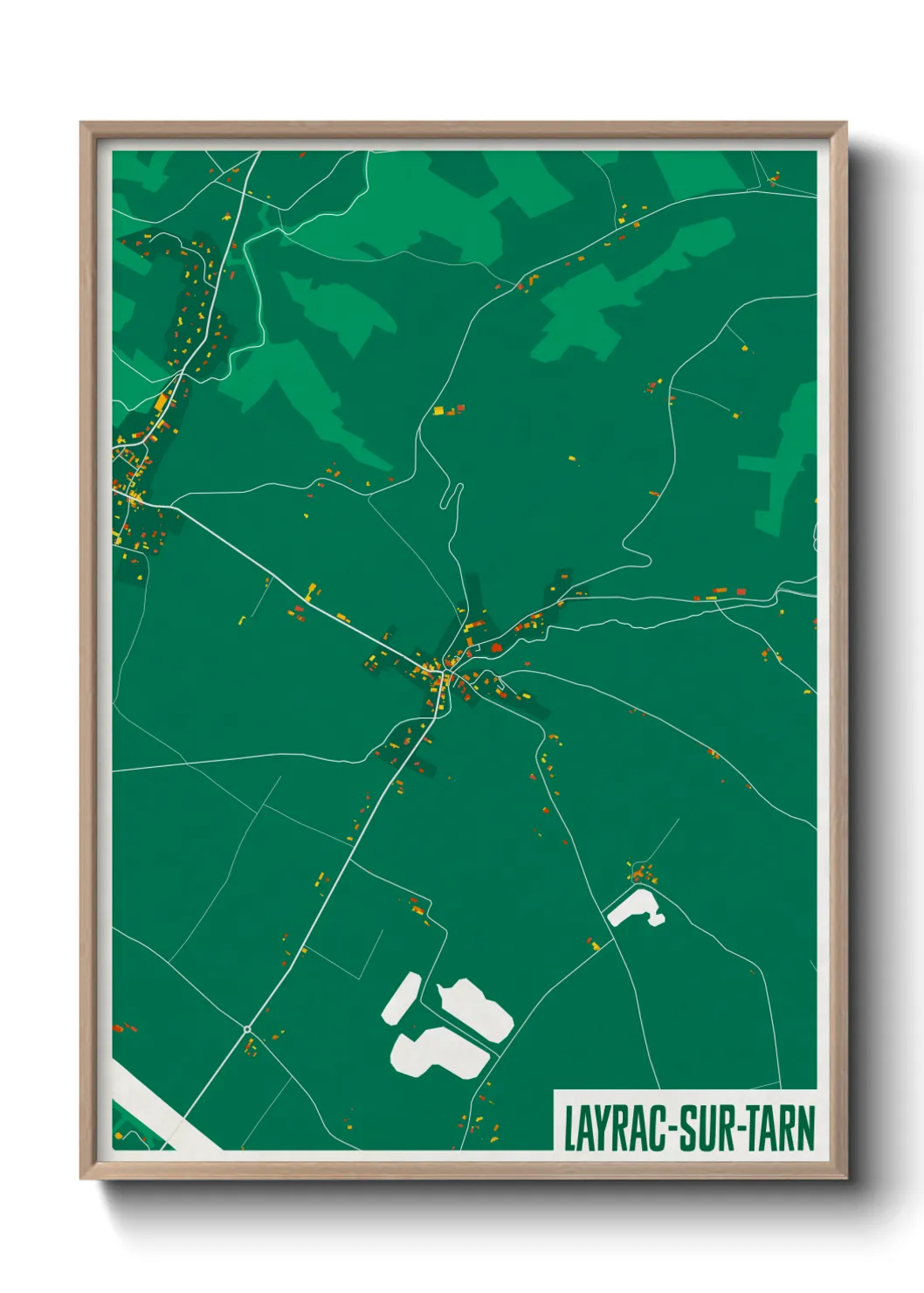 Une affiche de carte sur Layrac-sur-Tarn