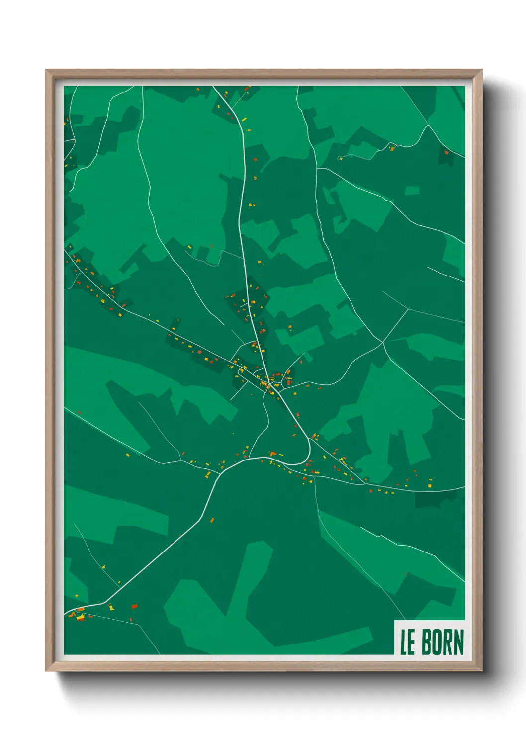 Une affiche de carte sur Le Born