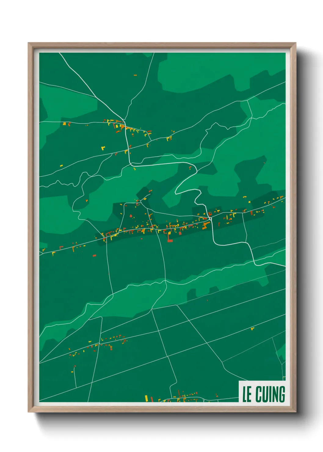 Une affiche de carte sur Le Cuing