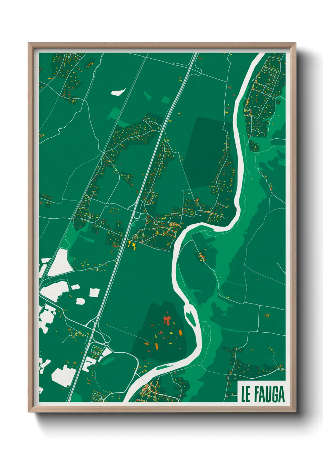 Une affiche de carte sur Le Fauga