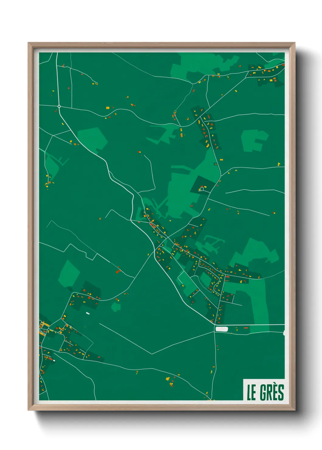 Une affiche de carte sur Le Grès