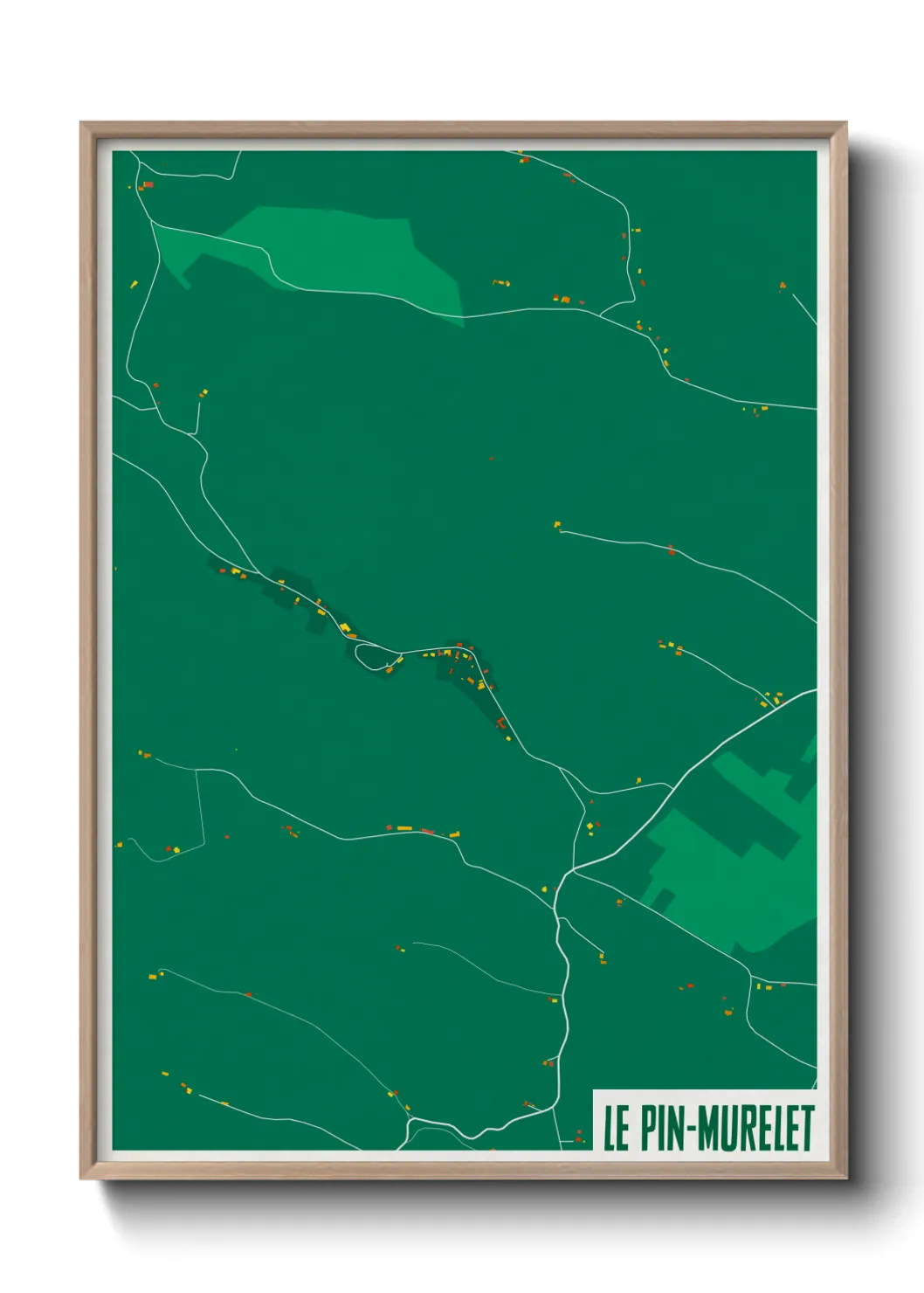 Une affiche de carte sur Le Pin-Murelet