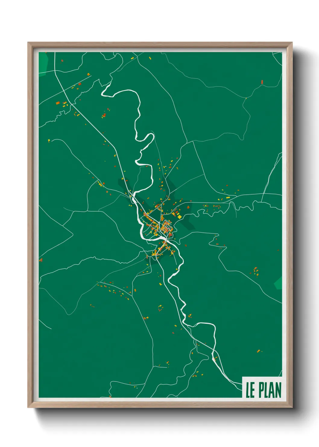 Une affiche de carte sur Le Plan