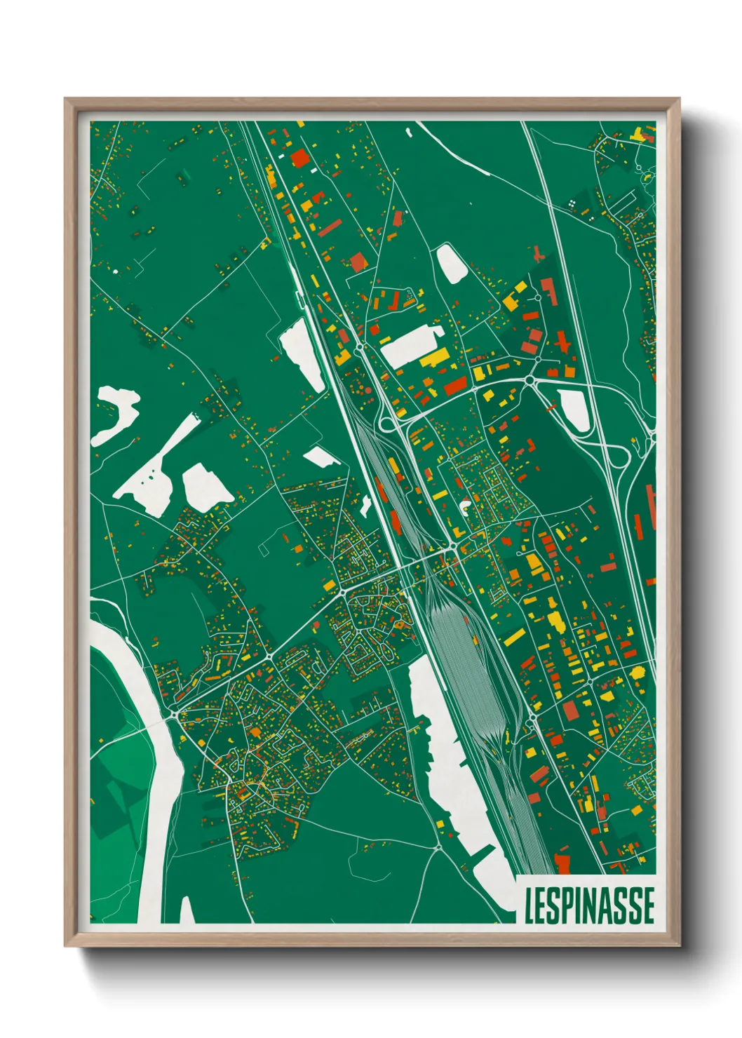 Une affiche de carte sur Lespinasse