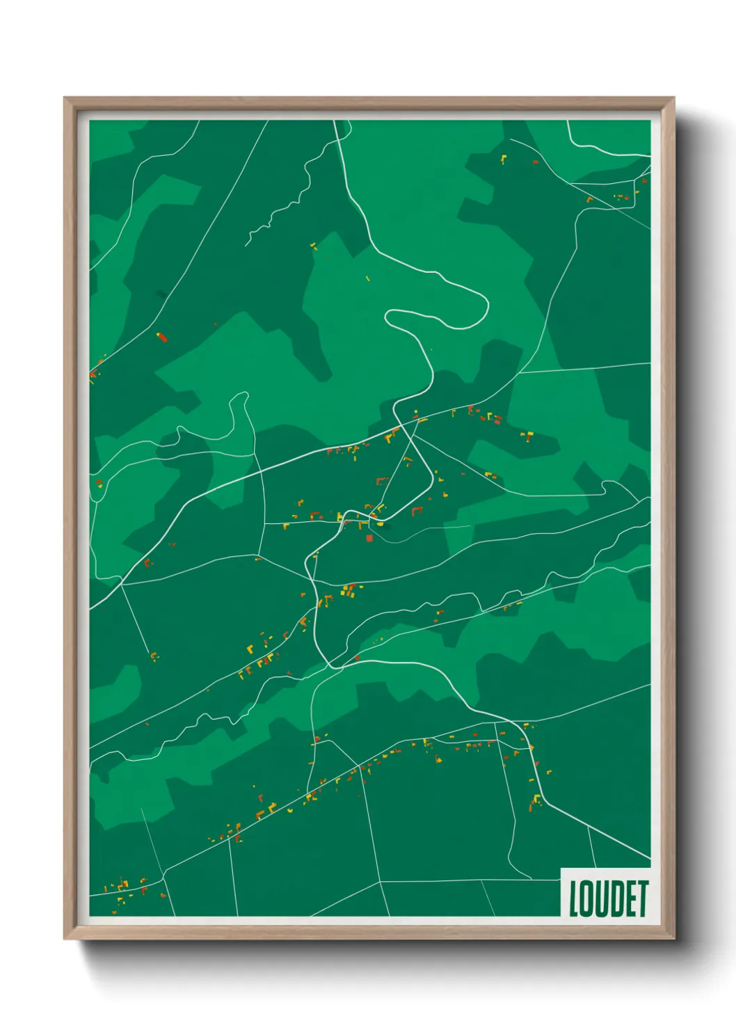 Une affiche de carte sur Loudet