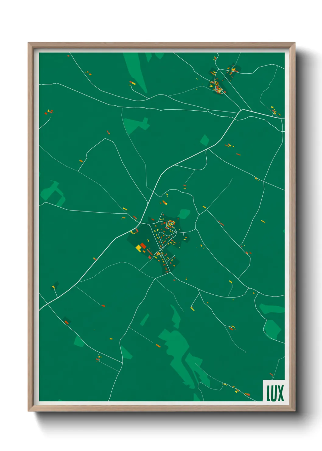Une affiche de carte sur Lux