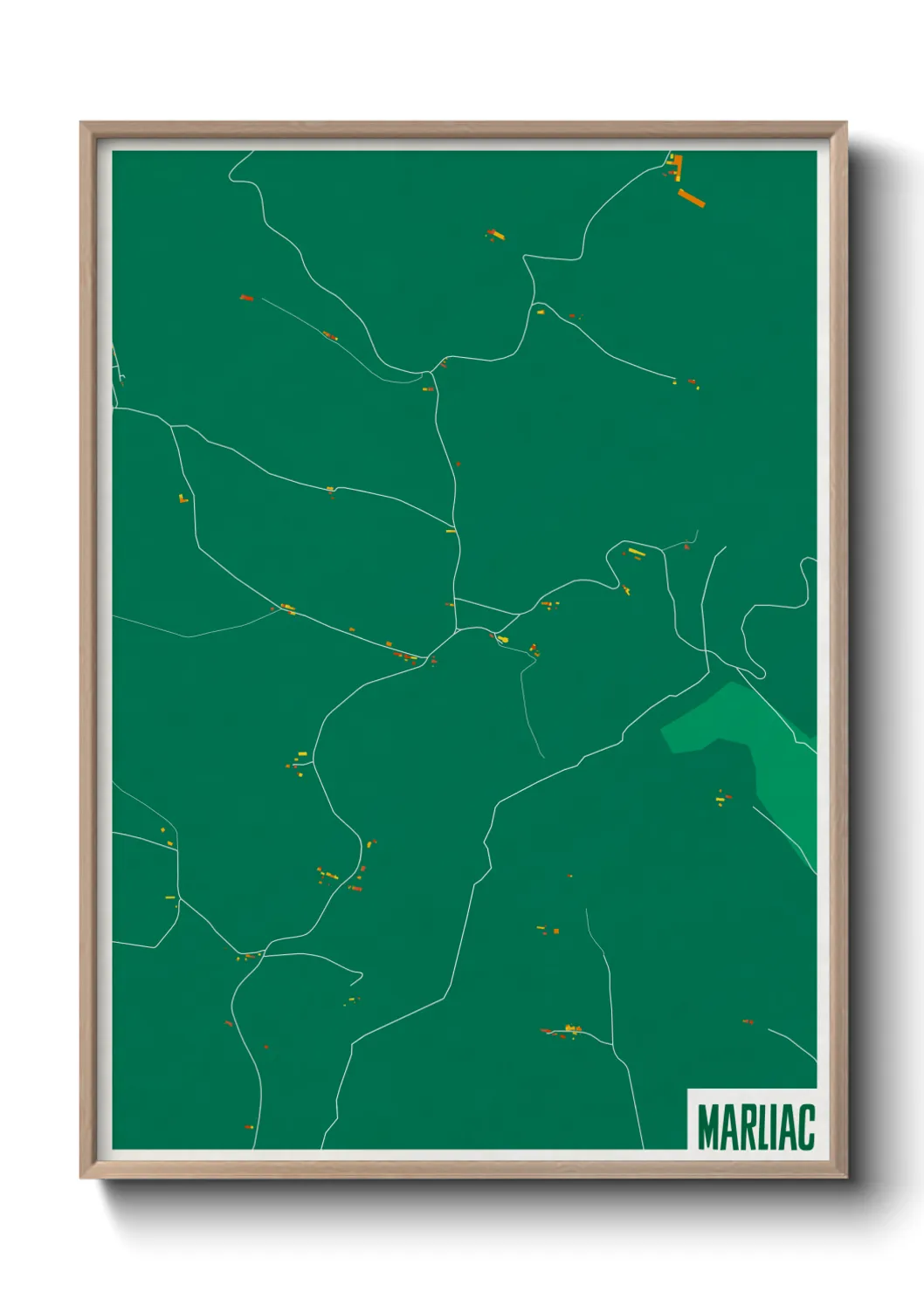 Une affiche de carte sur Marliac