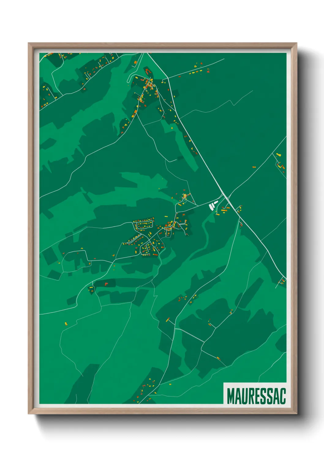 Une affiche de carte sur Mauressac