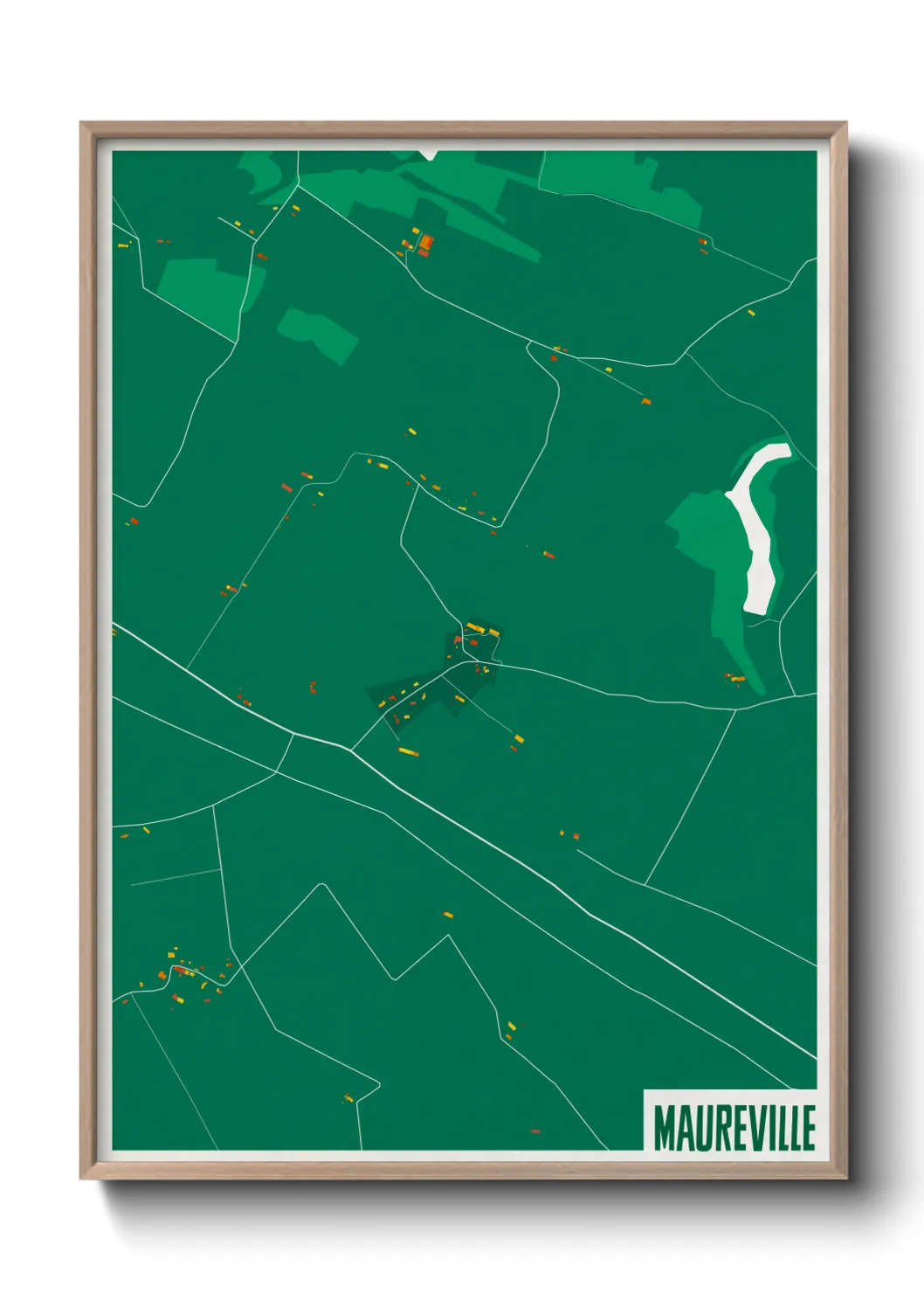Une affiche de carte sur Maureville