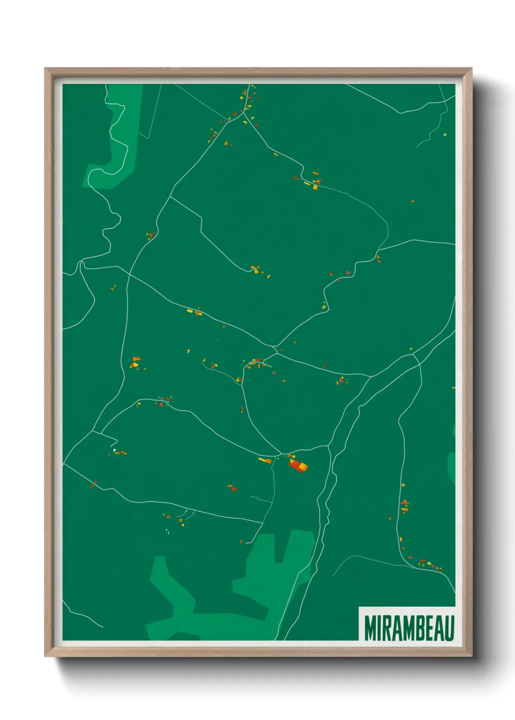 Une affiche de carte sur Mirambeau