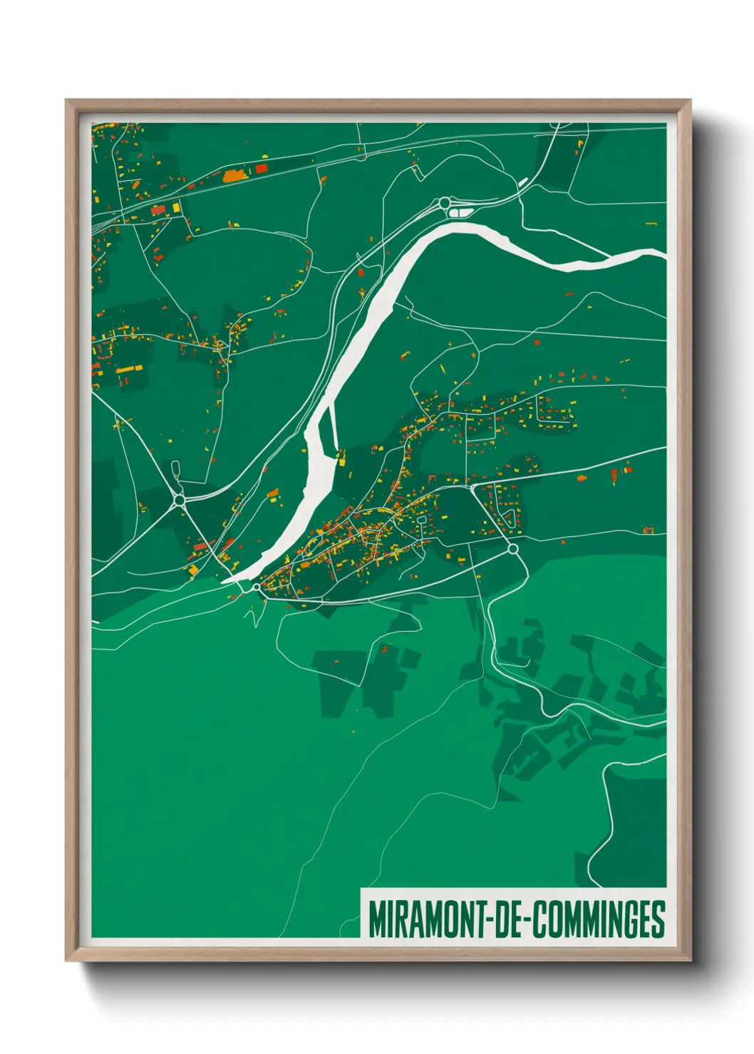 Une affiche de carte sur Miramont-de-Comminges