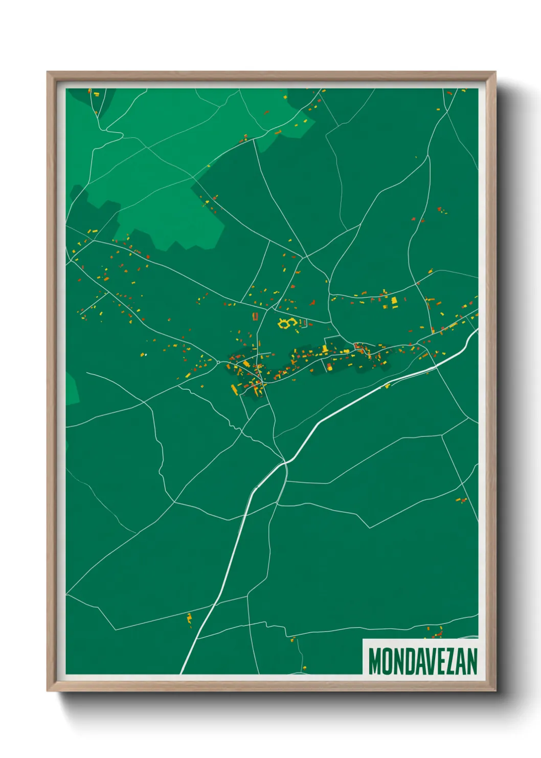 Une affiche de carte sur Mondavezan