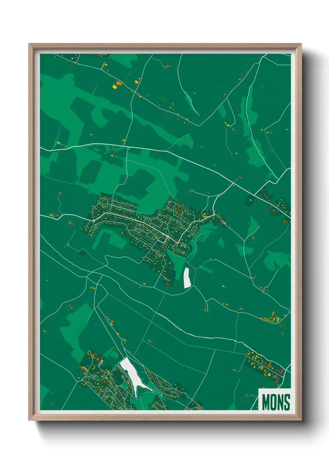 Une affiche de carte sur Mons