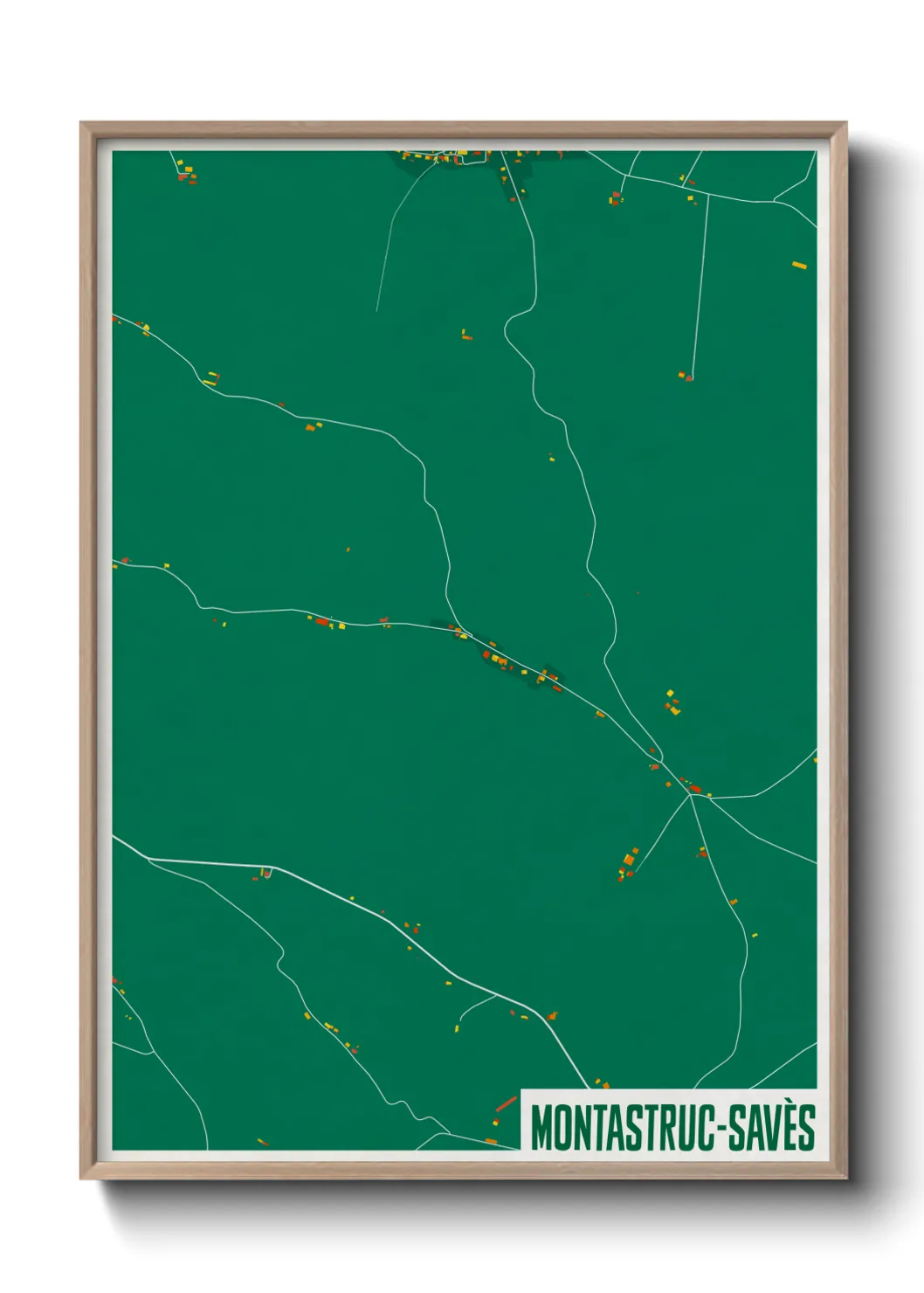 Une affiche de carte sur Montastruc-Savès