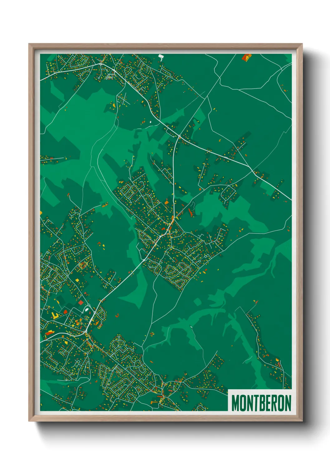 Une affiche de carte sur Montberon