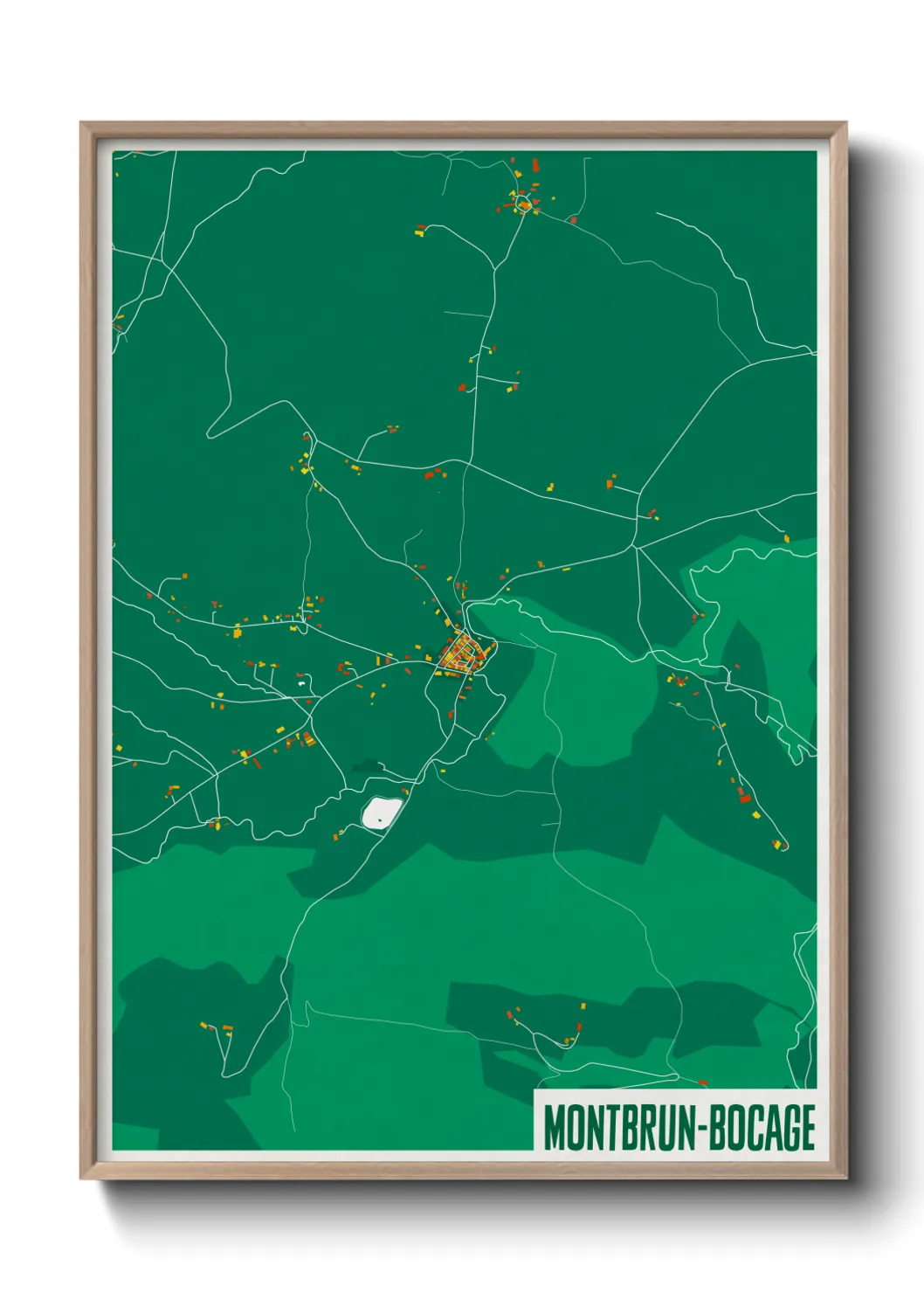 Une affiche de carte sur Montbrun-Bocage
