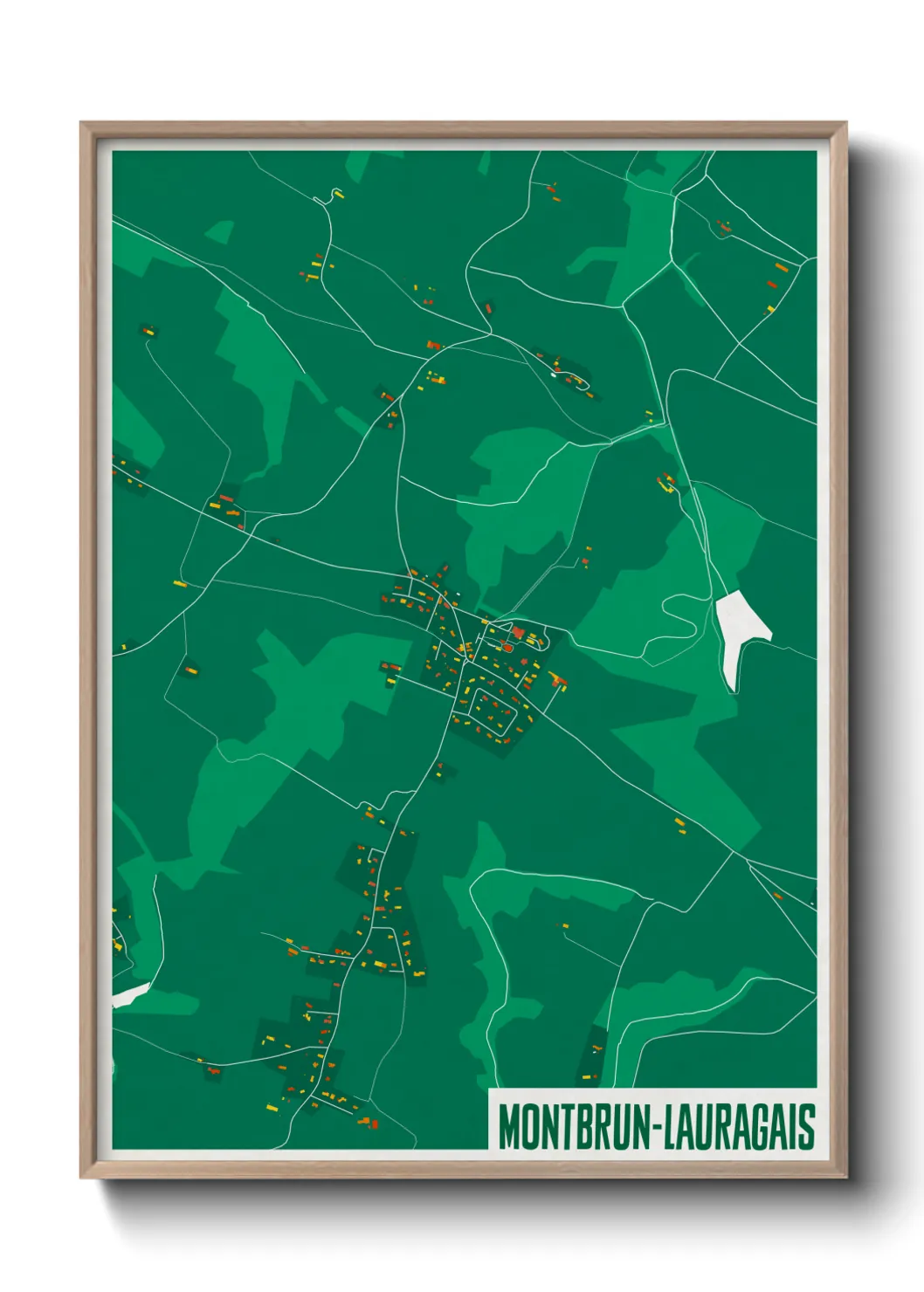 Une affiche de carte sur Montbrun-Lauragais