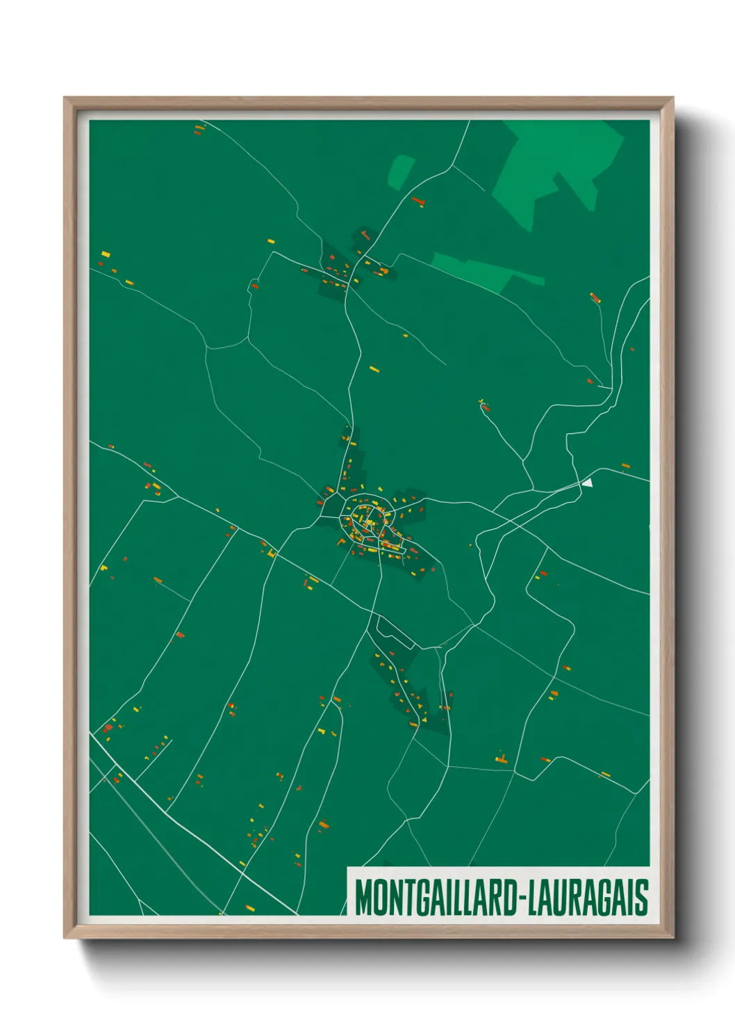 Une affiche de carte sur Montgaillard-Lauragais