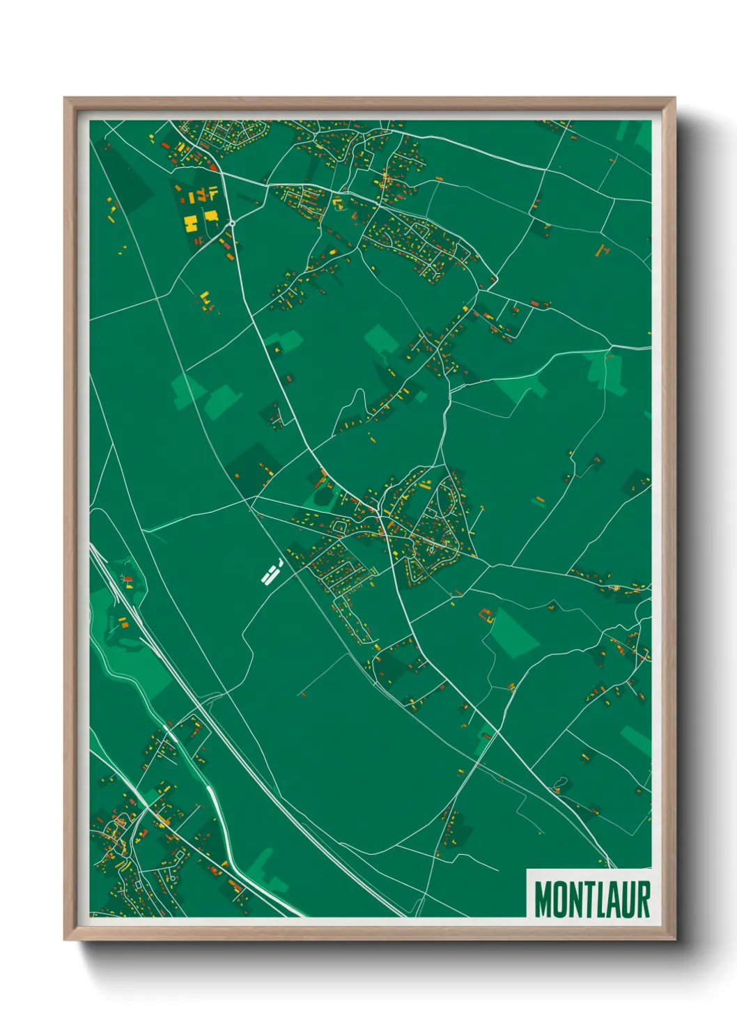 Une affiche de carte sur Montlaur