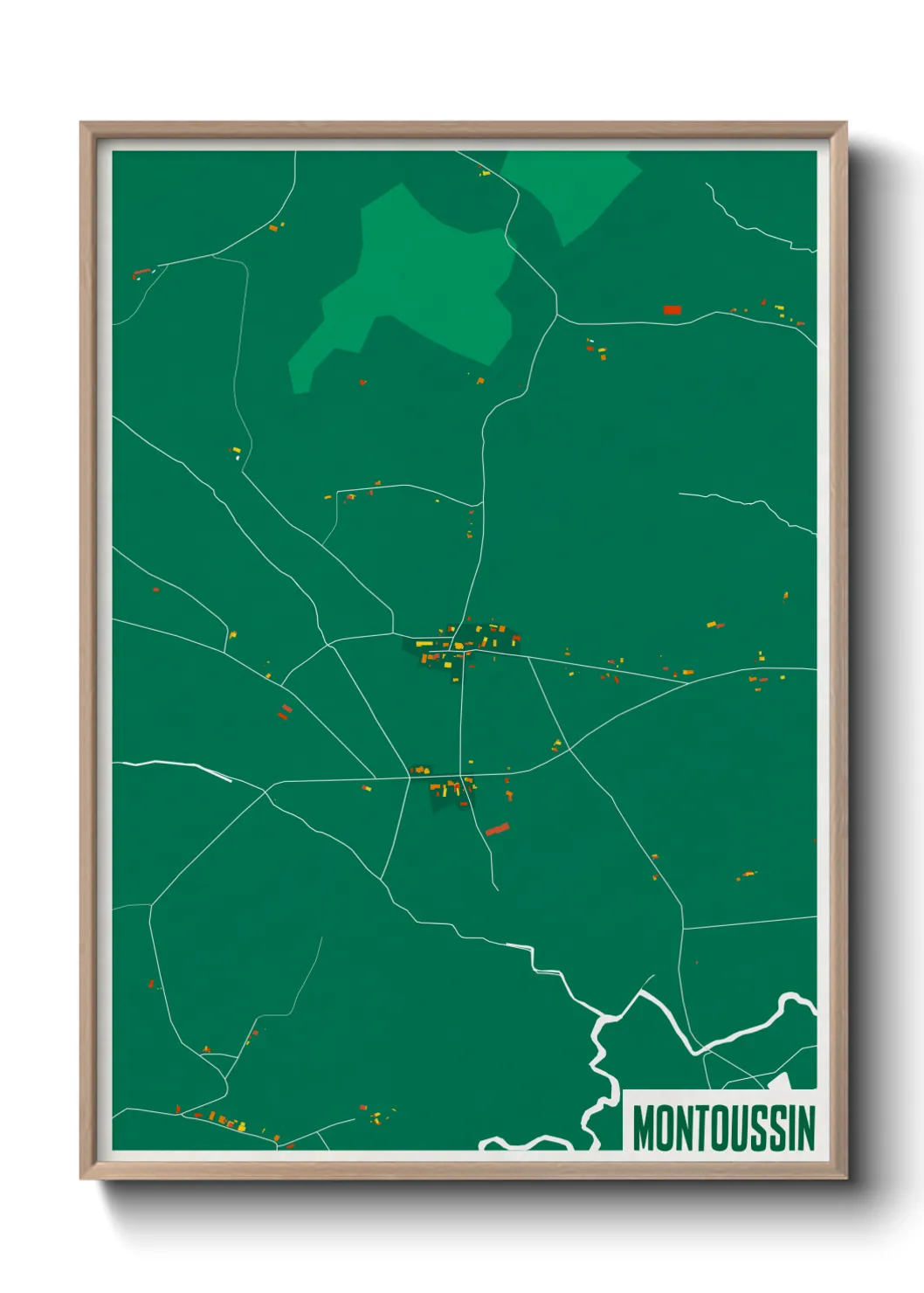 Une affiche de carte sur Montoussin