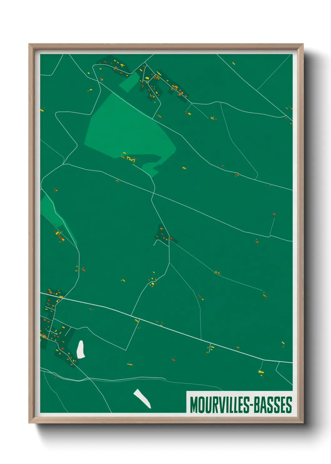 Une affiche de carte sur Mourvilles-Basses