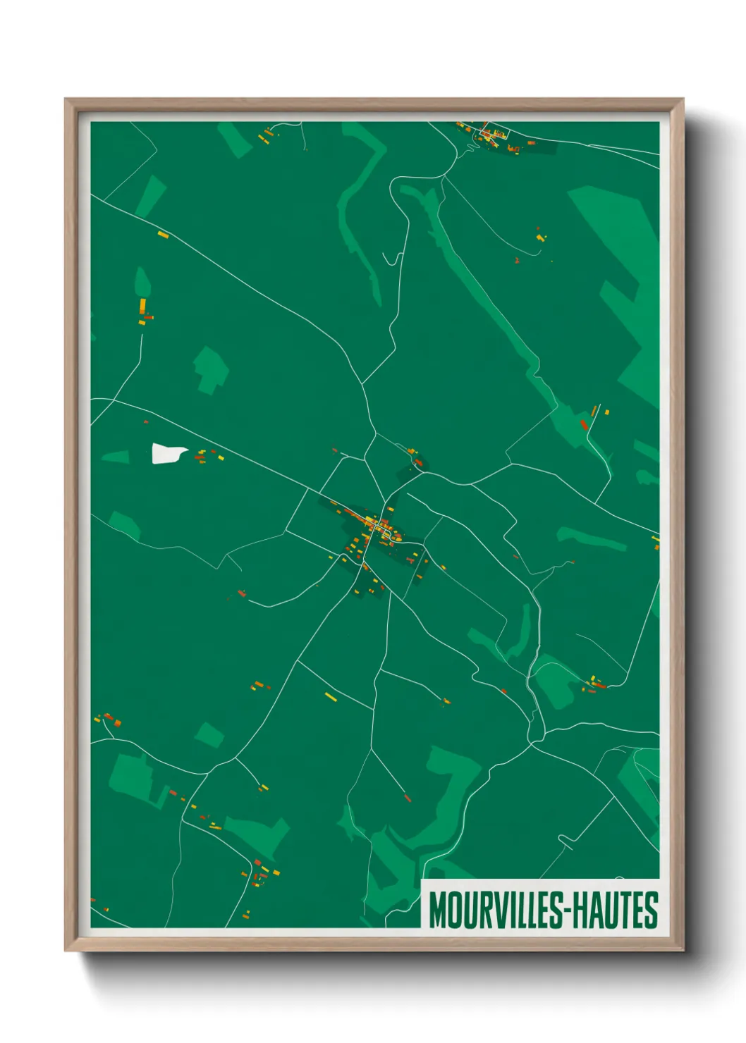 Une affiche de carte sur Mourvilles-Hautes
