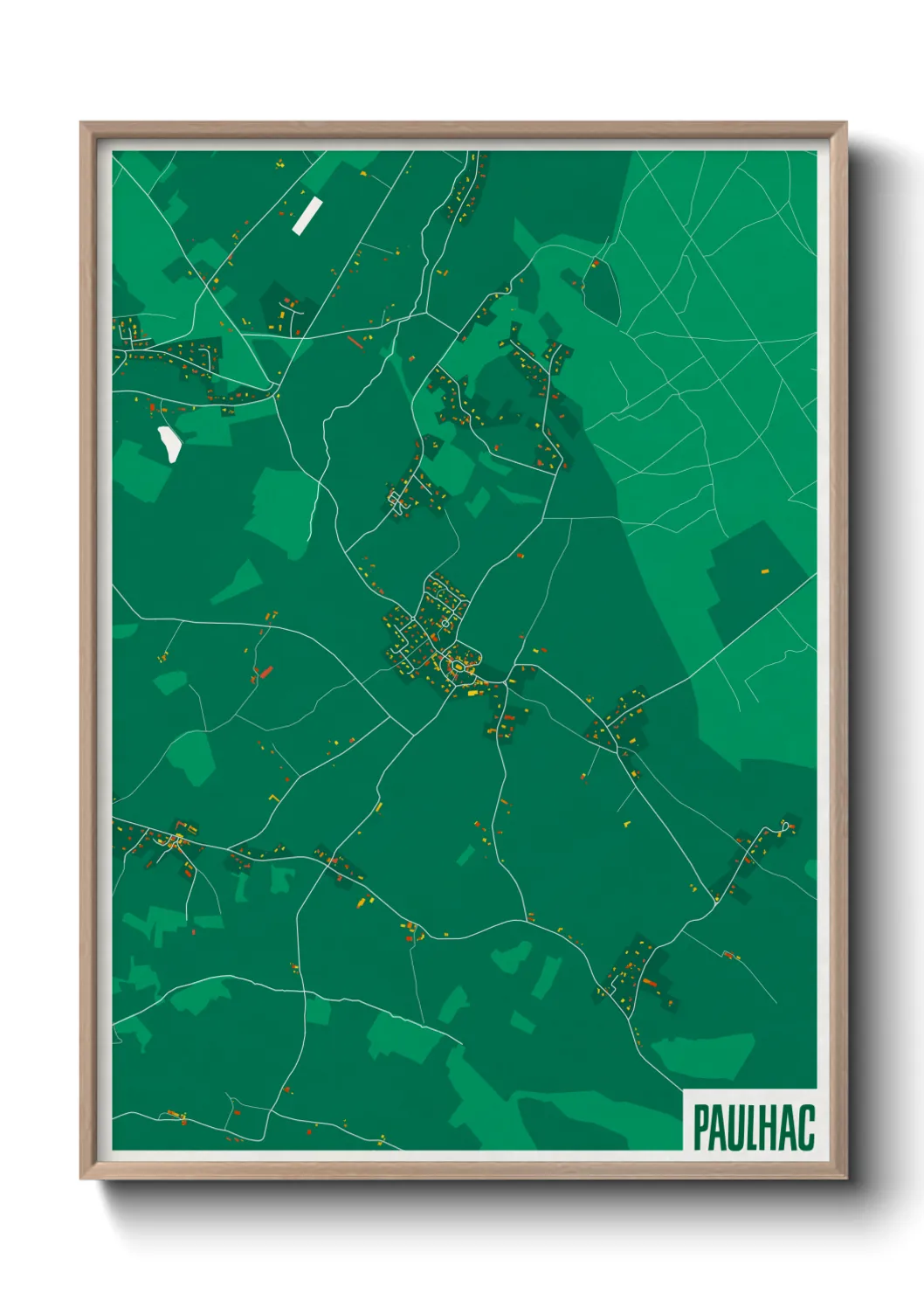 Une affiche de carte sur Paulhac