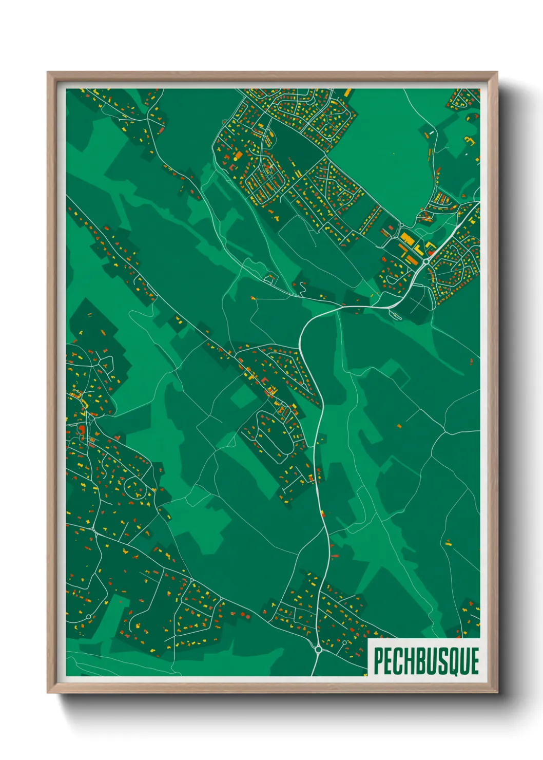 Une affiche de carte sur Pechbusque