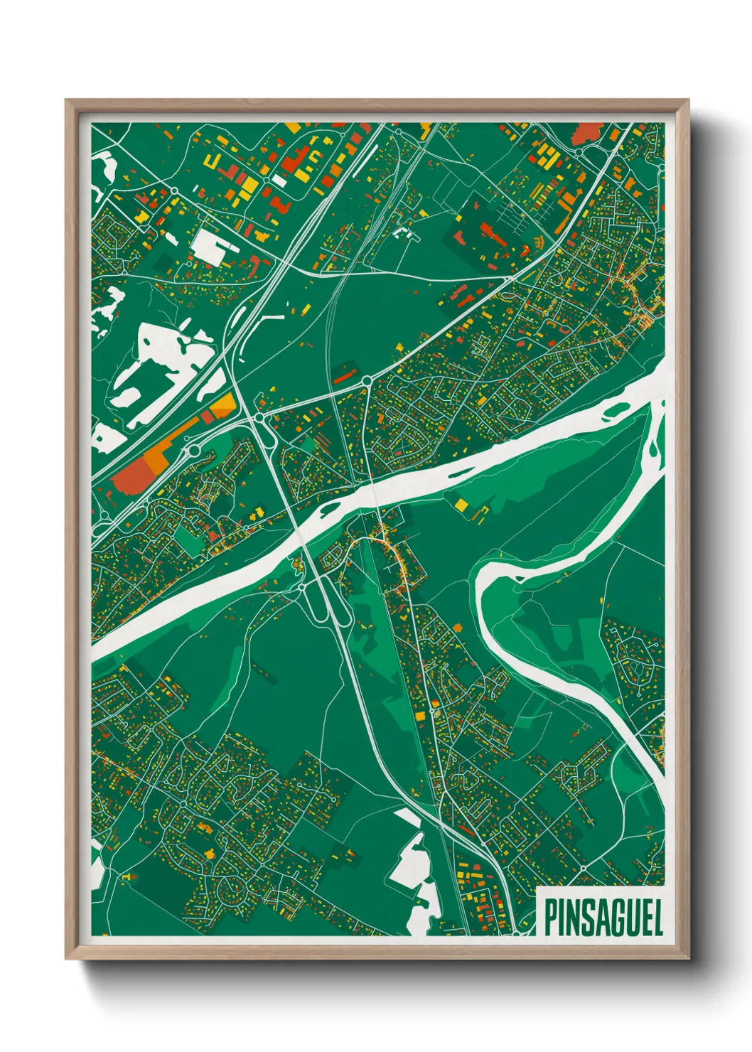 Une affiche de carte sur Pinsaguel