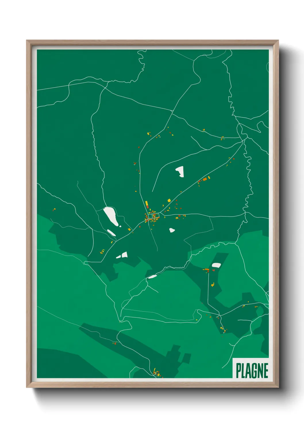 Une affiche de carte sur Plagne